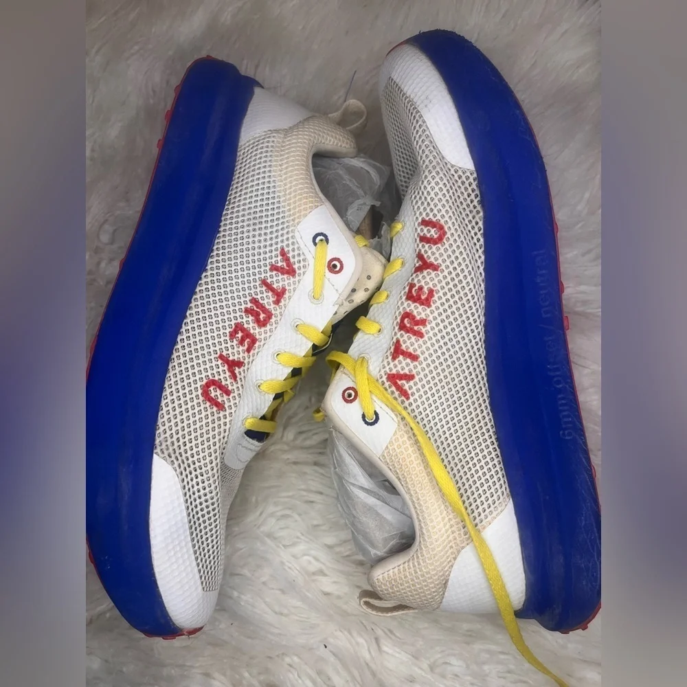 Atreyu Men's Athletic Shoes - White, Blue, and Yellow